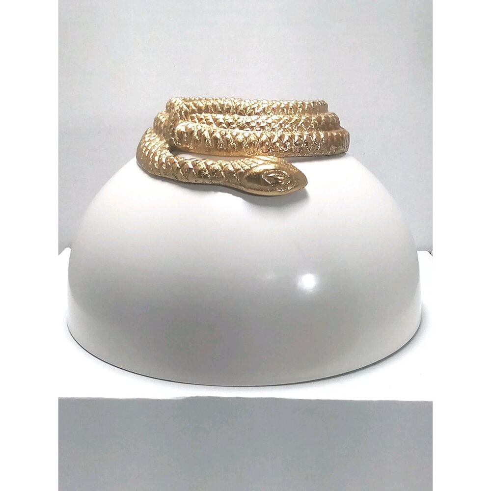 Nate Berkus Metal Fruit Center Bowl Brass Snake - Picture 2 of 4